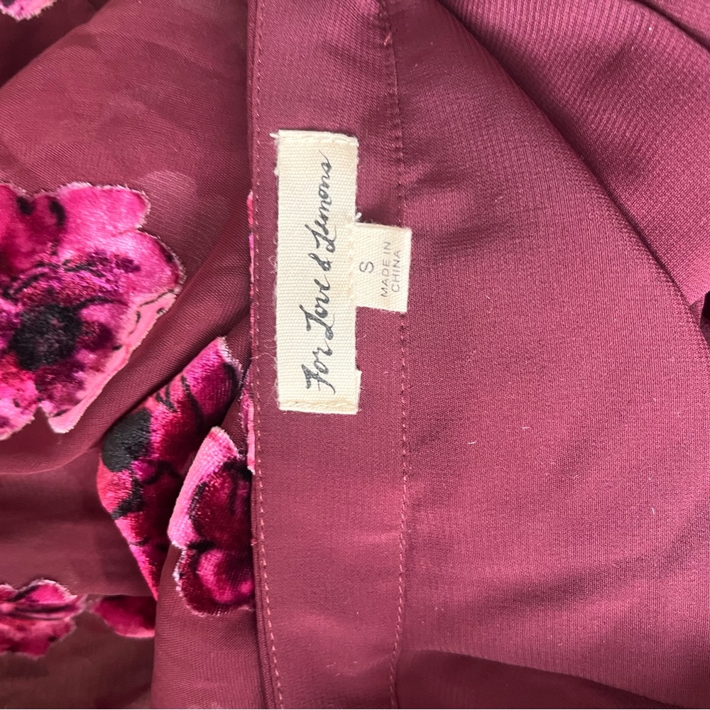 for Love & Lemons Silk-Blend Sophie Velvet Floral Skirt Pansy - Small - Picture 11 of 16